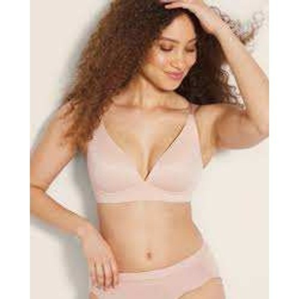 Soma Enbliss Luxe‎ Plunge Bralette BLUE Wireless Smooth Bra XL 570305886